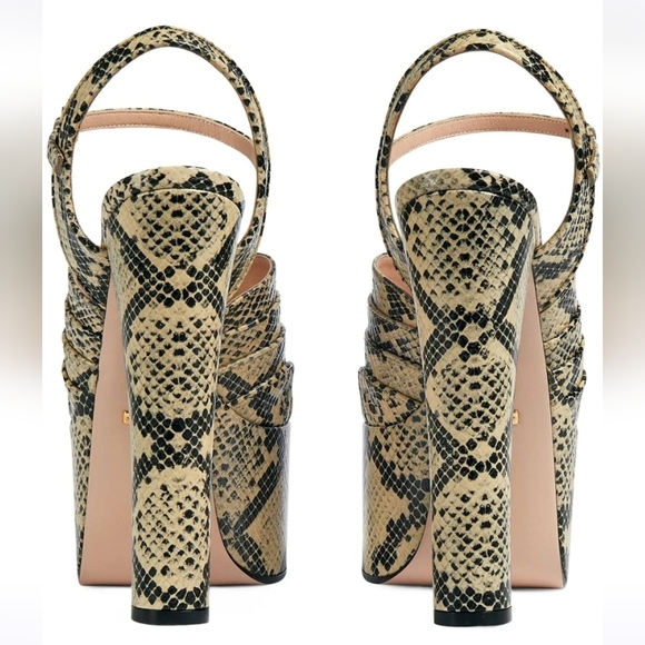 Gucci Python Print Leather Sandals size 42 - Picture 3 of 9